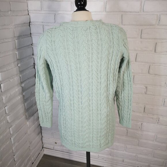 J. Jill Ladies Size XS Light Green Cable Stitch Loose Fit Sweater - Picture 2 of 9